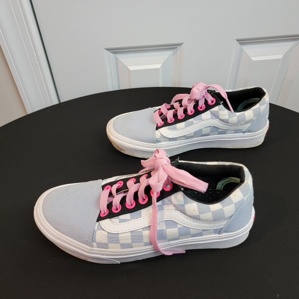 Vans Custom Ward Gray Dawn Checkerboard Sneakers Shoes Women's 5 - Picture 2 of 9